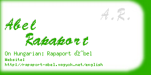 abel rapaport business card